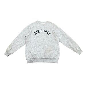 Vintage 1990s US Air Force Crewneck Sweatshirt Gray Navy Graphic Distressed